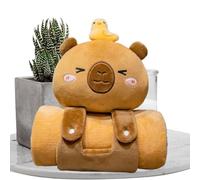 Capybara Blanket - Kids Nap Mat | Portable And Comfortable Blanket | Cartoon Shaped | Comfortable Multi-Purpose Shawl Bed Throws For Birthday Parties Family Gatherings Offices School