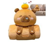 Capybara Blanket, Nap Mat, Capybara Shape Camping Sleeping Mat Kids Blanket, Multi-Purpose Comfortable Bed Throw, Travel Pillow for Offices, School, Travel