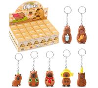 Capybara Blind Box Keychain, Collectible Keyring Series, Cute Capybara Pendant Keychain, Cartoon Cute Blind Box, Cartoon Surprise Bag Keyring for Kids Teens and Adults Birthday Gift 24Pcs
