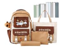 Capybara Book Backpack, Large Book Bag with Multiple Compartments, Travel Backpack Set and Pencil Bag | For Boys Girls Students Outdoor Travel Shopping Camping Birthday, c, Please refer to the