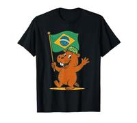 Capybara Brazil Flag Proud to Be Brazilian Design T-Shirt