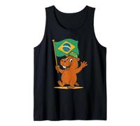 Capybara Brazil Flag Proud to Be Brazilian Design Tank Top