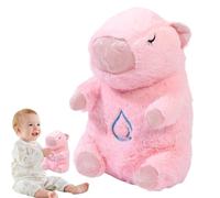 Capybara Breathing Stuffed Animal, Musical Stuffed Toys, Soothing Heartbeat Snuggle Plush with Music and Light, Sleep Buddy for Kids, Boys, Girls, 11.02 inches, Pink, Brown