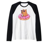 Capybara Bubble Tea Lovely Cute Capyboba Boba Milk Tea Raglan Baseball Tee