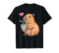 Capybara Bubble Tea Lovely Cute Capyboba Boba Milk Tea T-Shirt