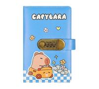 Capybara Budgetplaner - 100 Umschläge Challenge Ordner mit Zahlenschloss | Geld-Aufbewahrungsbuch aus PU-Leder, Praktischer Spar-Organizer für Homeoffice & Urlaub Finanzplaner für Einsteiger