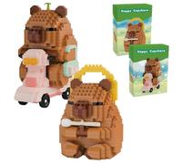 Capybara Building Blocks, 2PCS Capybara DIY Blocks 3D Puzzle Brick Toys Mini Animal Buildings Block Set 3D Building Figures Ornaments Micro Construction Buildings Bricks Gifts for Birthday,Festival