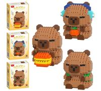 Capybara Building Blocks, 3PCS Capybara DIY Blocks 3D Puzzle Brick Toys Mini Animal Buildings Block Set 3D Building Figures Ornaments Micro Construction Buildings Bricks Gifts for Birthday,Festival