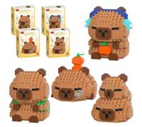 Capybara Building Blocks, 4PCS Capybara Micro Buildings Bricks DIY Blocks 3D Puzzle Brick Micro Buildings Block Set Building Figures Ornaments 3D Puzzle Brick Construction Bricks Gift for Birthday