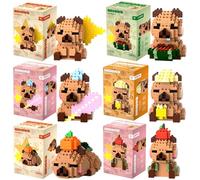 Capybara Building Blocks, 6PCS DIY Building Sets 3D Puzzle Brick Toys Animals Buildings Bricks Toy Micro Buildings Block Set Creativity Toys Brickss Micro Construction Bricks Gift for Birthday