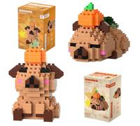 Capybara Building Blocks Anime Model Micro Blocks 3D Puzzle Micro Brick Figures Plastic Model Kits Micro Building Block Puzzle DIY Block 2PCS For ages 14+