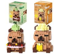 Capybara Building Blocks Anime Model Micro Blocks 3D Puzzle Micro Brick Figures Toys Plastic Model Kits Micro Building Block Puzzle Children DIY Block 2PCS(B)