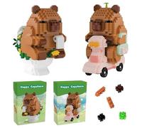 Capybara Building Blocks Set 2PCS Capybara Building Sets Mini Animal Bricks Cartoon Creative DIY Educational Toy for Stress Relief Bricks for Parent-Child Toy