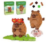 Capybara Building Blocks Set 2PCS Capybara Building Sets Mini Animal Bricks Cartoon Creative DIY Educational Toy for Stress Relief Children Christmas Bricks Gift