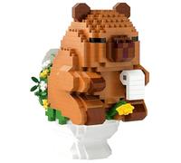 Capybara Building Blocks Set, 3D Animals Mini Bricks Ornaments with Capy On The Loo Design, Cute Capybara Gifts for Boys and Girls, Creative DIY Construction Toy for Stress Relief & Desktop Decor