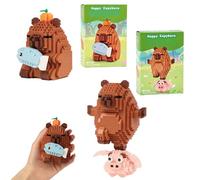 Capybara Building Blocks Set - Capybara Mini Building Blocks, Mini Animal Bricks, Stress Relief for Women or Men, Creative DIY-Capybara Gifts for party, Birthday, Cute Desktop Decorations (Style 2)
