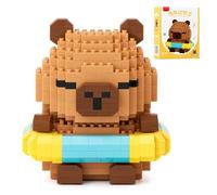 Capybara Building Blocks Set, DIY Building Blocks Capybara, Summer Beach Building Bricks, Cartoon Mini Building Blocks, Stress-Relieving Educational Toys for Parent-Child Interactive Games