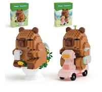Capybara Building Blocks Set Mini Animal Bricks with Tool, Micro Bricks Capybara Gift, Building Bricks for Home Office, Creative Present for Adults Kids -2PCS