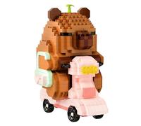 Capybara Building Blocks Set with Tool, Mini Animal Bricks, Micro Bricks Capybara Gift, Creative DIY Educational Toy for Stress Relief, Party Favours for 10-14 Year Olds, Birthday Gifts (Car)