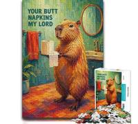 Capybara Butler Offering Toilet Paper Jigsaw Puzzle for Adults, 1000 Pieces | A hands-on home pastime - a simple way to organise the image alone or together.