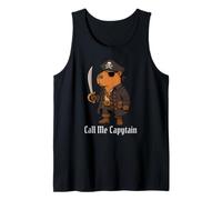 Capybara Call Me Capytain Pirate Animal Lover Boys Girls Kid Tank Top