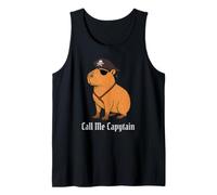 Capybara Call Me Capytain Pirate Animal Lover Boys Girls Kid Tank Top