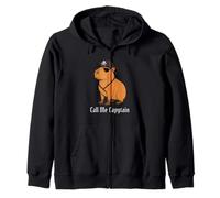 Capybara Call Me Capytain Pirate Animal Lover Boys Girls Kid Zip Hoodie