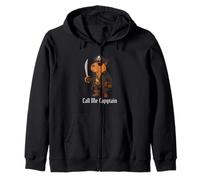 Capybara Call Me Capytain Pirate Animal Lover Boys Girls Kid Zip Hoodie