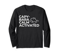 Capybara Calm Activated Japanese Onsen Minimalist Chill Mode Long Sleeve T-Shirt