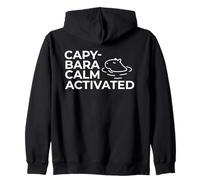 Capybara Calm Activated Japanese Onsen Minimalist Chill Mode Zip Hoodie