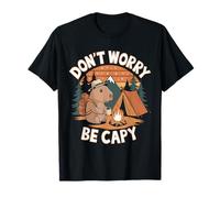 Capybara Camping Coffee Outdoor Design | Dont Worry Be Capy T-Shirt
