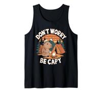 Capybara Camping Coffee Outdoor Design | Dont Worry Be Capy Tank Top