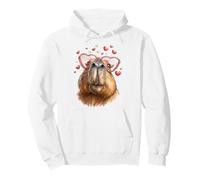 Capybara Capibara Valentine's Day Heart Sunglasses Pullover Hoodie