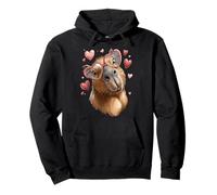 Capybara Capibara Valentine's Day Heart Sunglasses Pullover Hoodie