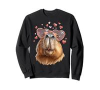 Capybara Capibara Valentine's Day Heart Sunglasses Sweatshirt