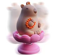 Capybara Car Figures - 5cm Shaking Head Figurine, Animated Statue | Resin Animal Dashboard Ornament, Desktop Decoration, Brown Furry Friend Accessory, Cute Wildlife Sculpture Interior