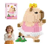 Capybara Cartoon Mini Building Blocks Animal Set, 1606 PCS DIY Micro 3D Building Toy Bricks, Cute Animals Building Bricks for Parent-Child Interactive Toys, Gift for Adults and Children (Pink)