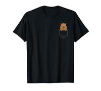 Capybara Cartoon Peeking Pouch Cute Wild Animal Art T-Shirt