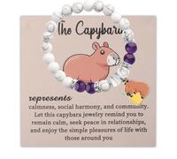 Capybara Charm Beaded Bracelet Cute Capybara Jewelry Birthday Gift Water Hog Gift Animal Lovers Present For Women, S, Metal, na unknow
