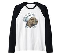 Capybara Chef Cooking Cartoon Graphic Raglan Baseball Tee