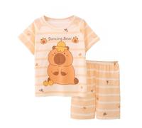 Capybara Children's Pajamas Summer Short-Sleeved Shorts Thin Section of Boys and Girls Cartoon Homewear Suit,Style 4,110cm