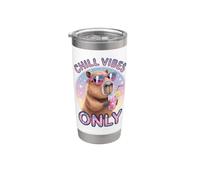 Capybara Chill Vibes Only Summer Vacation Beach Drinks Stainless Steel Insulated Tumbler