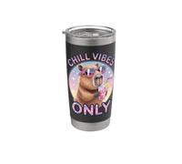 Capybara Chill Vibes Only Summer Vacation Beach Drinks Stainless Steel Insulated Tumbler