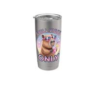 Capybara Chill Vibes Only Summer Vacation Beach Drinks Stainless Steel Insulated Tumbler