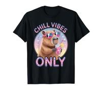 Capybara Chill Vibes Only Summer Vacation Beach Drinks T-Shirt