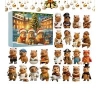 Capybara Christmas - 24 Day Countdown with Capybara 2D Acrylic Pendants, Ñoel Decorations, Cute Capybara Tree Decorations for Christmas Lovers, Plai