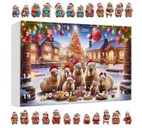 Capybara Christmas - 24 Days of Acrylic 3D Decorations, Capybara 2025 Countdown Calendar Christmas Tree Pendants, for Wall, Window, Door, Party , Trims