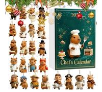Capybara Christmas Countdown Calendar 2025, 24 Days Capybara Countdown Calendar, 2D Acrylic Figures, For Festive Car Rearview Stocking Stuffer Mantel Decor
