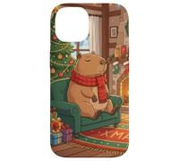Capybara Christmas Cozy Fireplace Holiday Cute Cartoon Case for iPhone 14