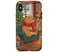 Capybara Christmas Cozy Fireplace Holiday Cute Cartoon Case for iPhone X/XS